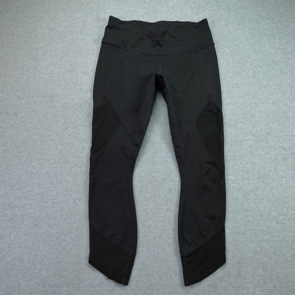 Athleta Leggings Womens XS Black Athletic Yoga Crop Mesh Pants Gym